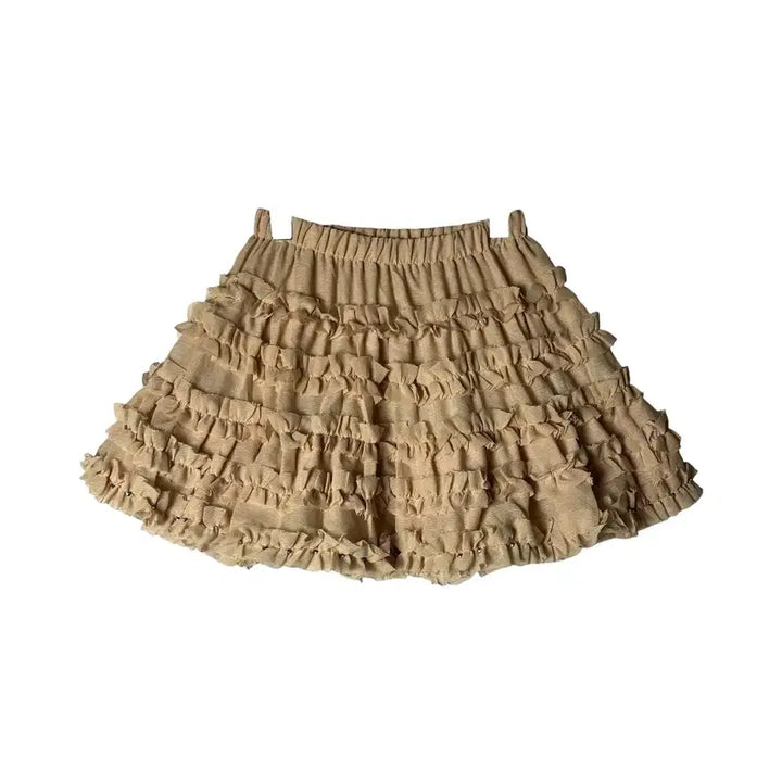 [BUNJANG] Cinderella Vintage Ruffled Chiffon Mini Skirt / [Cinderella] 빈티지 러블리 러플드 쉬폰 미니스커트