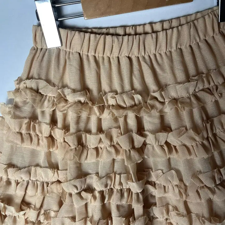[BUNJANG] Cinderella Vintage Ruffled Chiffon Mini Skirt / [Cinderella] 빈티지 러블리 러플드 쉬폰 미니스커트