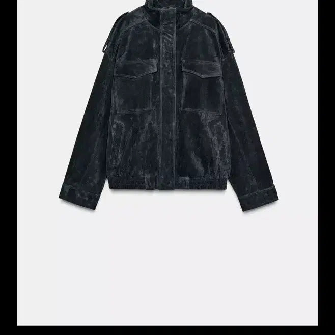 [BUNJANG] ZARA Suede Leather Pocket Jumper M Size / 자라 스웨이드 레더 포켓 점퍼 m사이즈