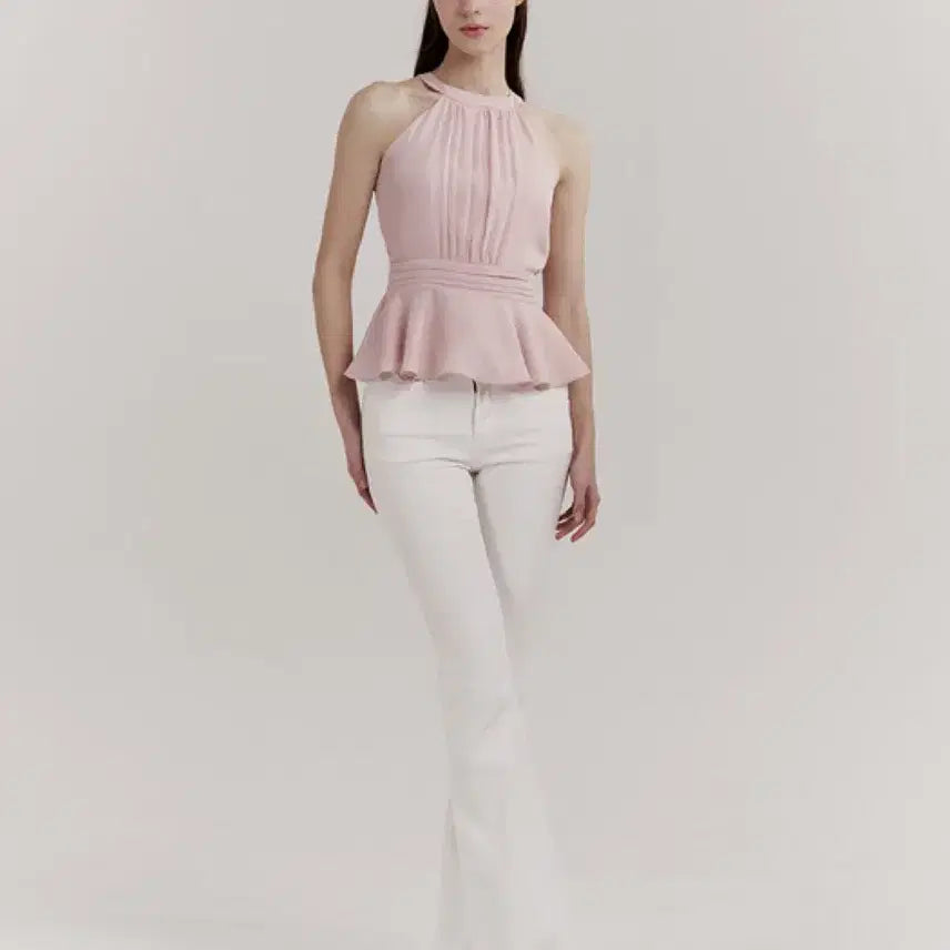 [BUNJANG] Grace You Isabelle Halterneck Blouse (Pink, M) / 그레이스유 이자벨 홀터넥 블라우스(핑크, M)