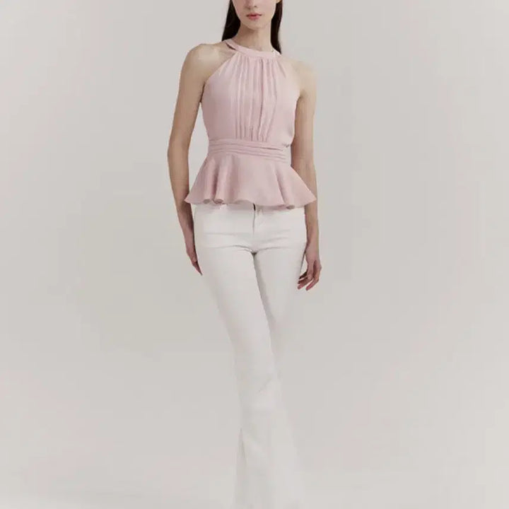 [BUNJANG] Grace You Isabelle Halterneck Blouse (Pink, M) / 그레이스유 이자벨 홀터넥 블라우스(핑크, M)