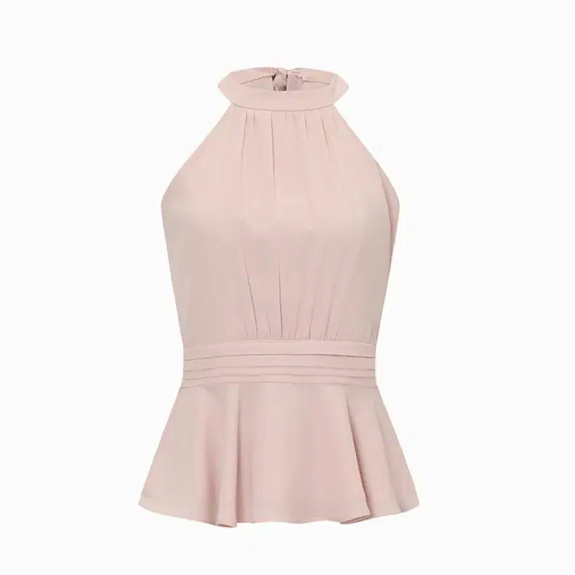 [BUNJANG] Grace You Isabelle Halterneck Blouse (Pink, M) / 그레이스유 이자벨 홀터넥 블라우스(핑크, M)
