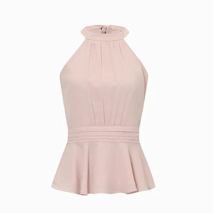 [BUNJANG] Grace You Isabelle Halterneck Blouse (Pink, M) / 그레이스유 이자벨 홀터넥 블라우스(핑크, M)