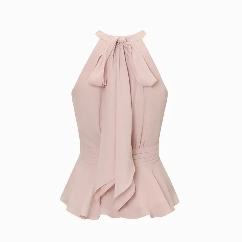 [BUNJANG] Grace You Isabelle Halterneck Blouse (Pink, M) / 그레이스유 이자벨 홀터넥 블라우스(핑크, M)