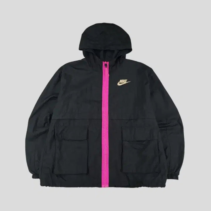 [BUNJANG] Nike Futura Logo Nylon Hooded Jacket / 나이키 블랙 퍼플 아이보리 배색 퓨추라로고 도트패턴 이너메쉬 나일론 후드