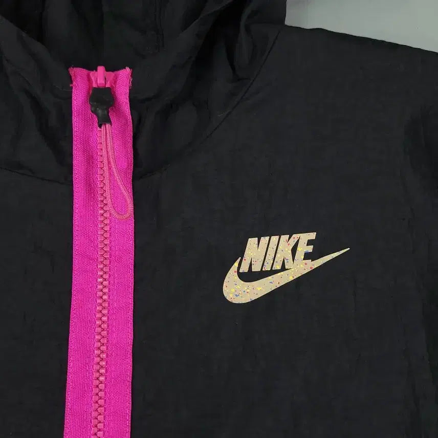 [BUNJANG] Nike Futura Logo Nylon Hooded Jacket / 나이키 블랙 퍼플 아이보리 배색 퓨추라로고 도트패턴 이너메쉬 나일론 후드