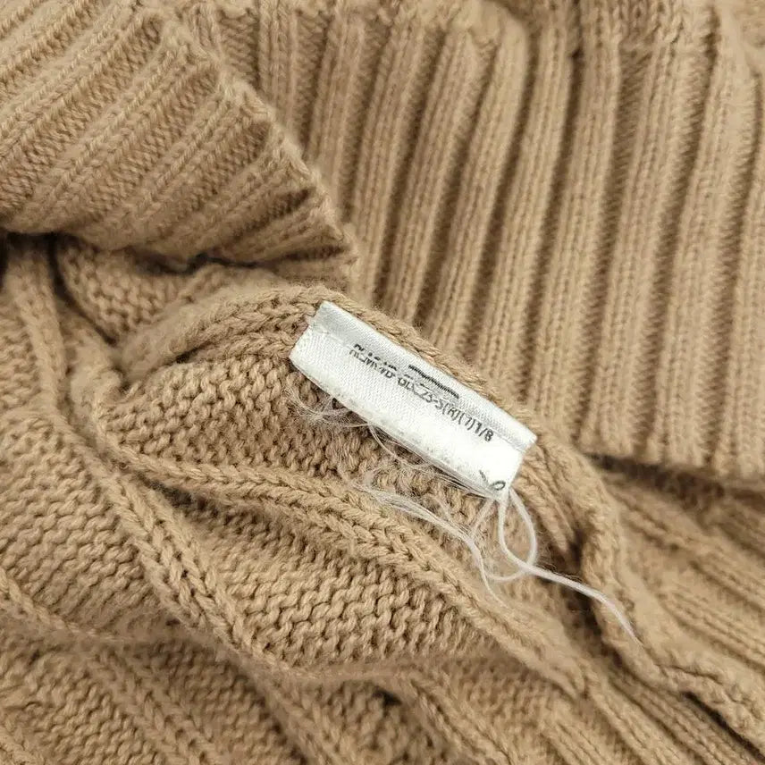 [BUNJANG] Polo Ralph Lauren Cable Knit Cotton Sweater / 폴로랄프로렌 베이지 화이트포니 케이블패턴 꽈배기패턴 라운드넥 코튼 니트