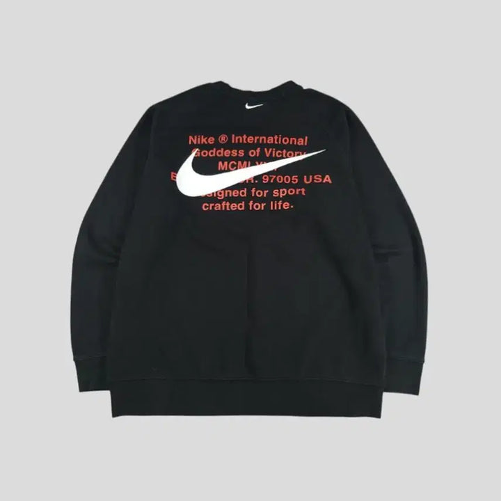 [BUNJANG] Nike Double Swoosh Logo Raglan Cotton Blend Sweatshirt / 나이키 피그먼트 블랙 화이트 더블스우시 로고 레글런 코튼블렌드 맨투맨 티