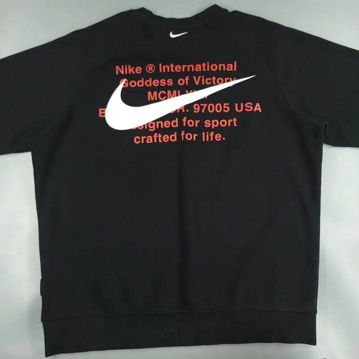 [BUNJANG] Nike Double Swoosh Logo Raglan Cotton Blend Sweatshirt / 나이키 피그먼트 블랙 화이트 더블스우시 로고 레글런 코튼블렌드 맨투맨 티