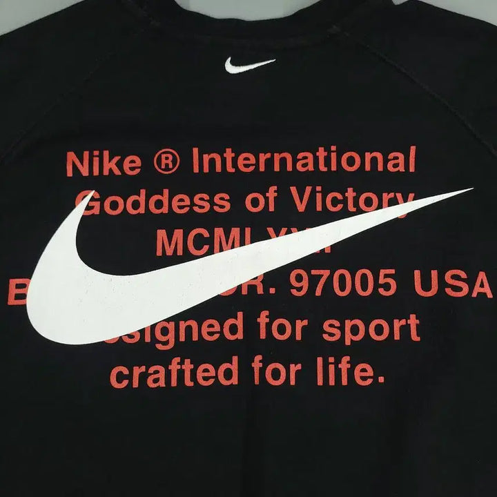 [BUNJANG] Nike Double Swoosh Logo Raglan Cotton Blend Sweatshirt / 나이키 피그먼트 블랙 화이트 더블스우시 로고 레글런 코튼블렌드 맨투맨 티