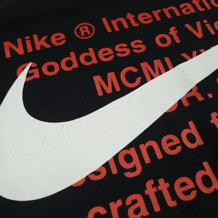 [BUNJANG] Nike Double Swoosh Logo Raglan Cotton Blend Sweatshirt / 나이키 피그먼트 블랙 화이트 더블스우시 로고 레글런 코튼블렌드 맨투맨 티