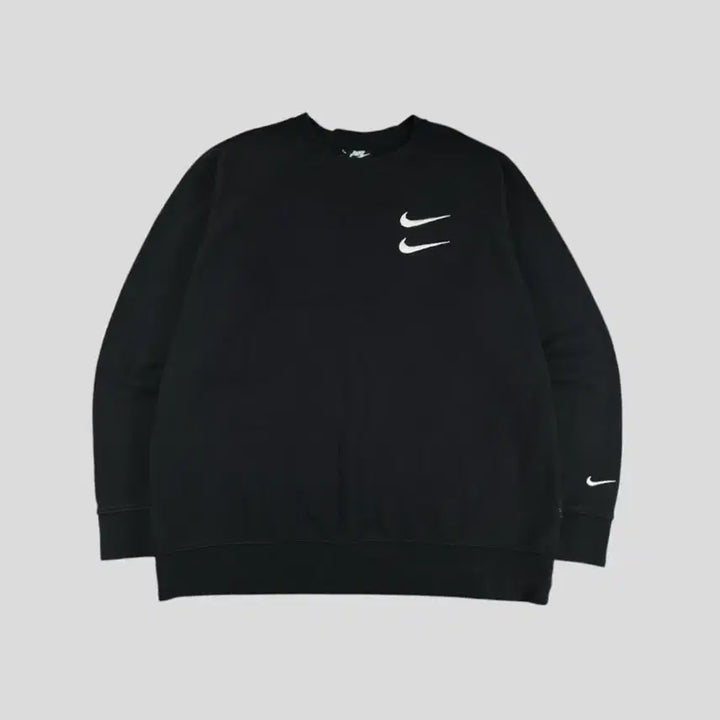 [BUNJANG] Nike Double Swoosh Logo Raglan Cotton Blend Sweatshirt / 나이키 피그먼트 블랙 화이트 더블스우시 로고 레글런 코튼블렌드 맨투맨 티