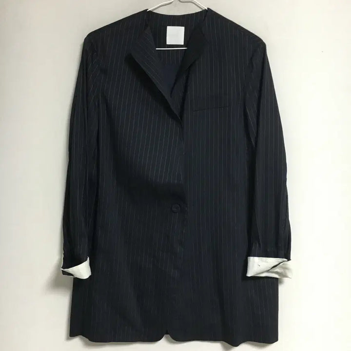 [BUNJANG] KUHO Striped Linen Jacket (Size 55) / KUHO 구호 스트라이프 린넨 자켓 55