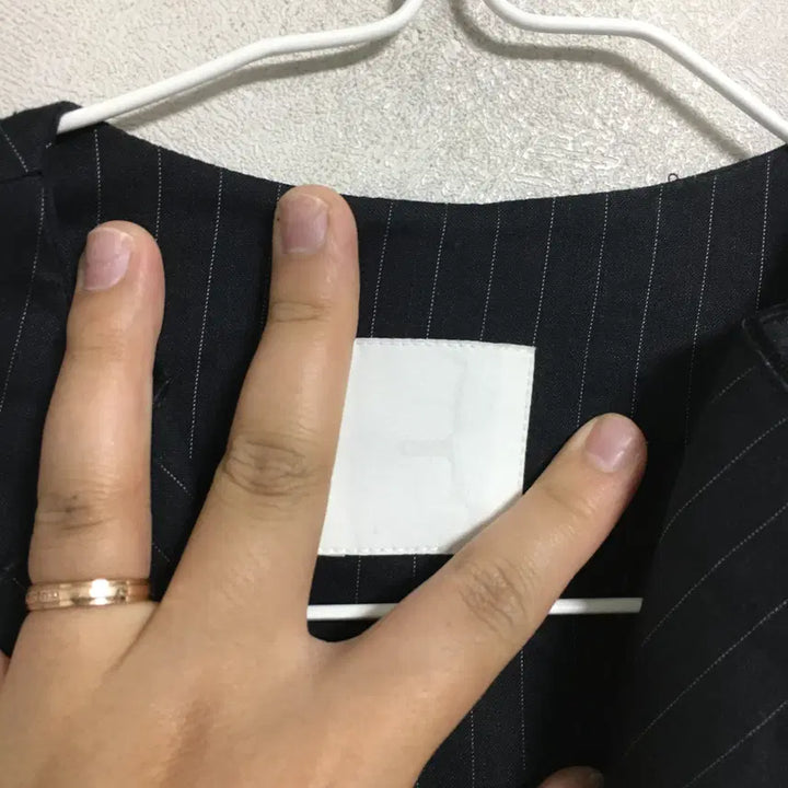 [BUNJANG] KUHO Striped Linen Jacket (Size 55) / KUHO 구호 스트라이프 린넨 자켓 55