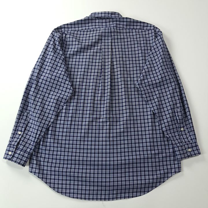 [SOLD OUT] CK271 L 폴로 90s 홍콩판 네이비 스몰 타탄체크 셔츠 남방