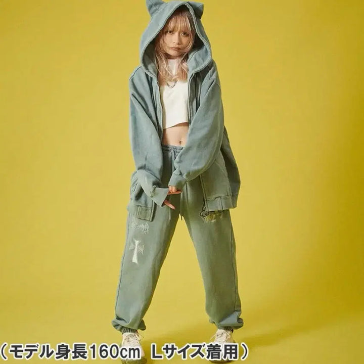 [BUNJANG] Galfy Nekomi Mimi Hooded Zip-up Jacket / galfy 갈피 네코미미 후드집업 파카 지뢰계 서브컬쳐