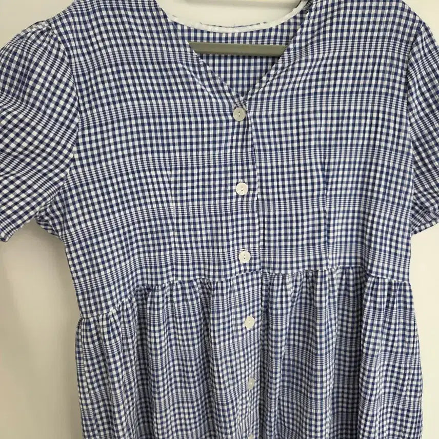 [BUNJANG] Unbranded Checkered Button-Down Long Dress / 잔체크 단추형 롱원피스