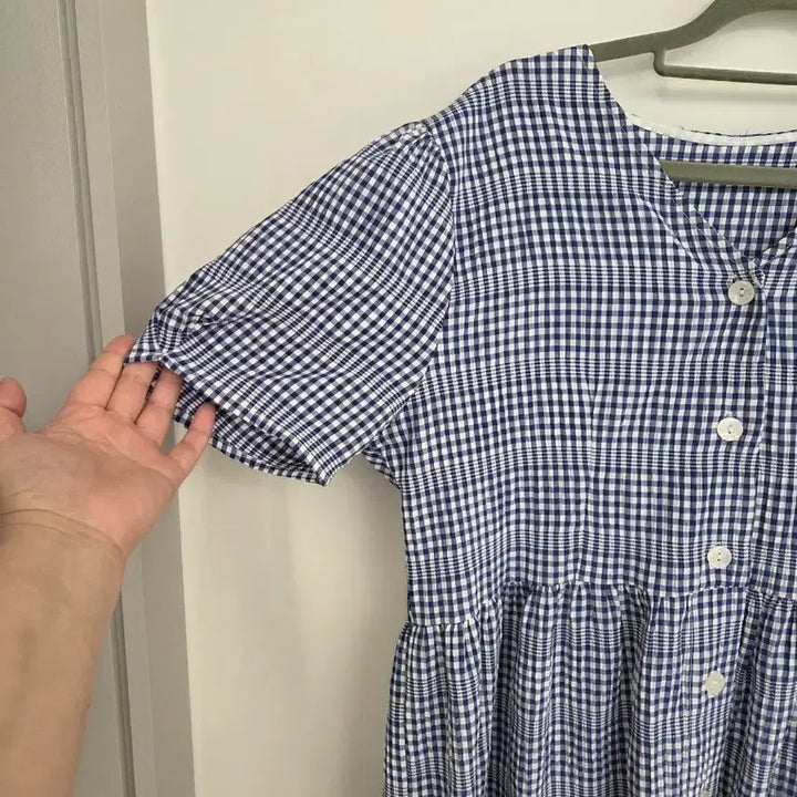 [BUNJANG] Unbranded Checkered Button-Down Long Dress / 잔체크 단추형 롱원피스