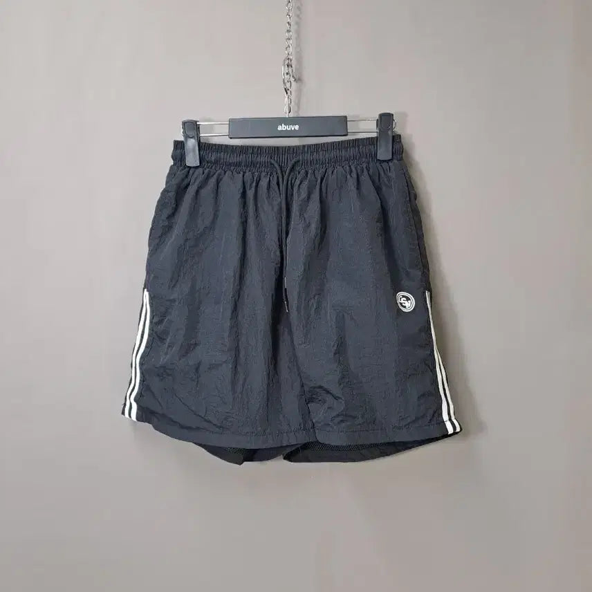 [BUNJANG] COMSONNOT Black Windbreaker Two-Line Shorts / COMSONNOT 바람막이 블랙 2선 반바지