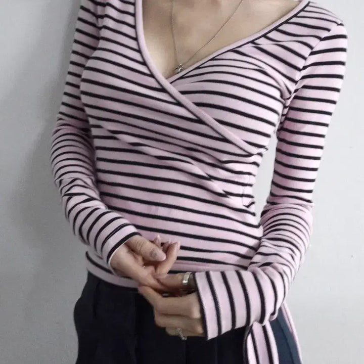 [SOLD OUT] 페일제이드 Striped Lap Ribbon T