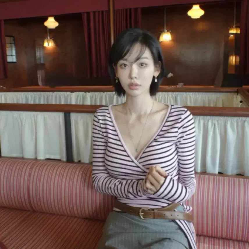 [SOLD OUT] 페일제이드 Striped Lap Ribbon T