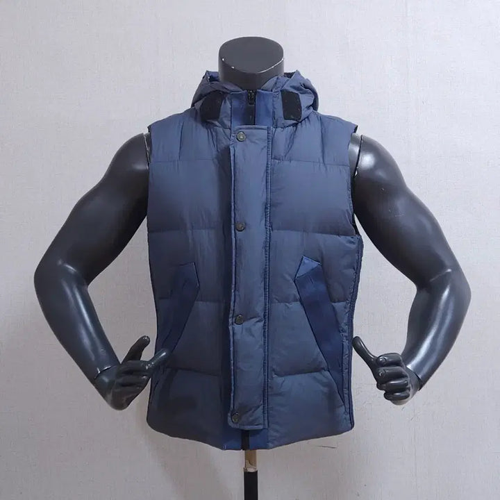 [BUNJANG] CP Company Goggle Hooded Padded Vest Navy / CP 씨피컴퍼니 고글 후드 패딩 조끼 네이비