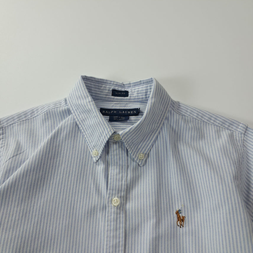 [SOLD OUT] CK272 XL 폴로 슬림핏 클래식블루 스트라이프 셔츠 남방