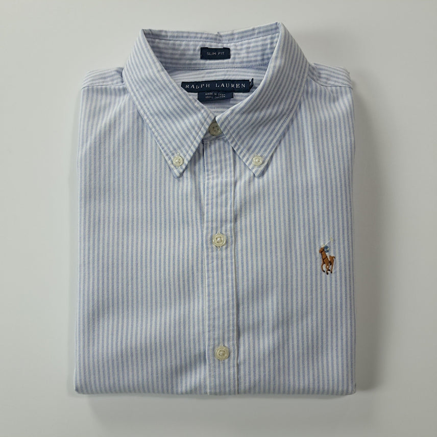 [SOLD OUT] CK272 XL 폴로 슬림핏 클래식블루 스트라이프 셔츠 남방