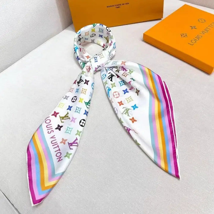 [BUNJANG] Louis Vuitton Monogram Scarf Shawl White Multicolor / 루이비통 모노그램 스카프 숄 화이트 멀티컬러