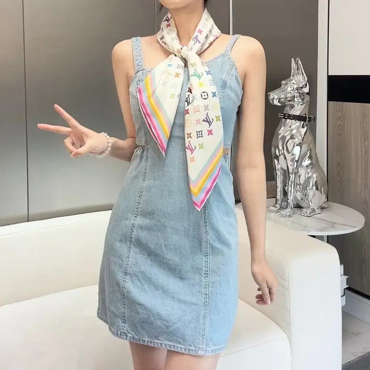 [BUNJANG] Louis Vuitton Monogram Scarf Shawl White Multicolor / 루이비통 모노그램 스카프 숄 화이트 멀티컬러