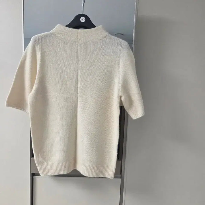 [BUNJANG] Ivory Short Sleeve Knit T-Shirt / 아이보리 반팔 니트 티셔츠