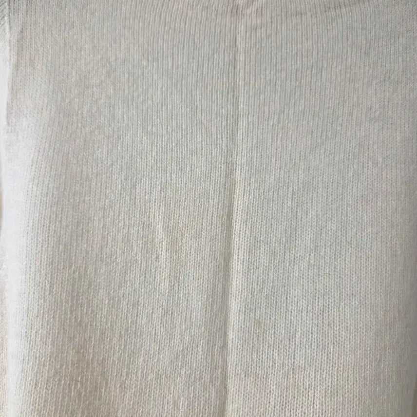 [BUNJANG] Ivory Short Sleeve Knit T-Shirt / 아이보리 반팔 니트 티셔츠
