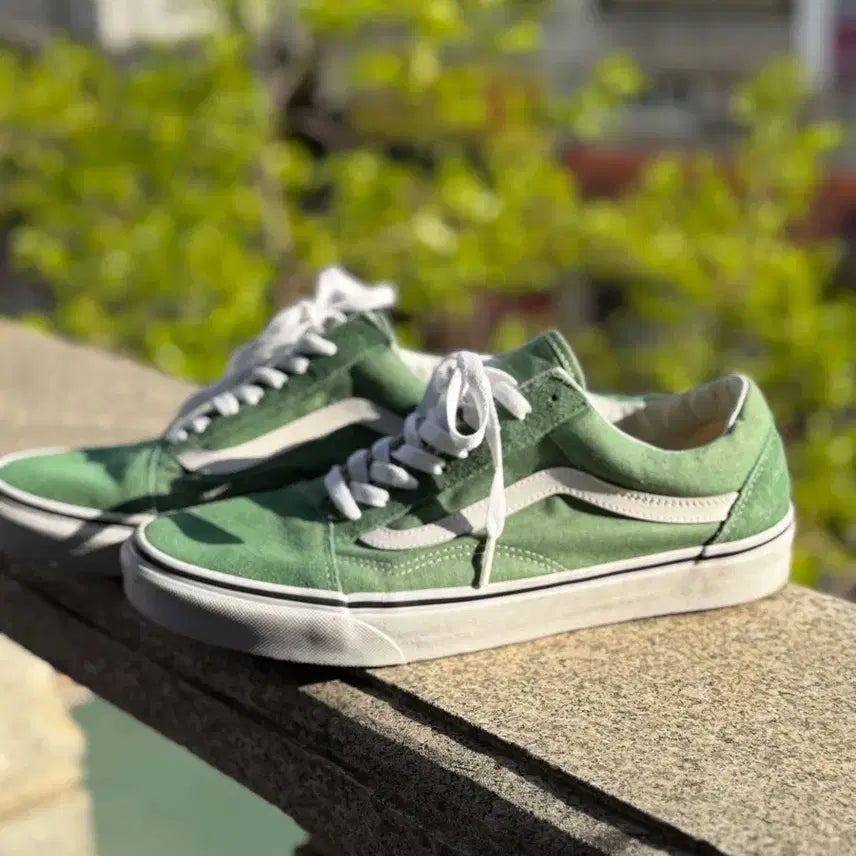 [BUNJANG] Vans Old Skool Green Suede Sneakers / 반스 올드스쿨 그린 스웨이드 285mm