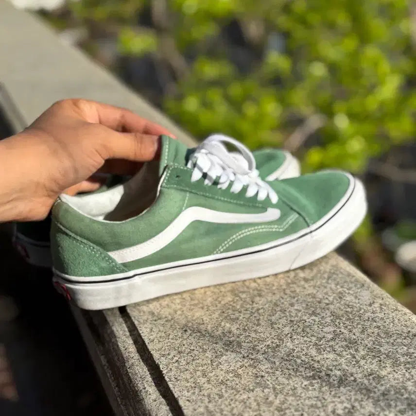 [BUNJANG] Vans Old Skool Green Suede Sneakers / 반스 올드스쿨 그린 스웨이드 285mm
