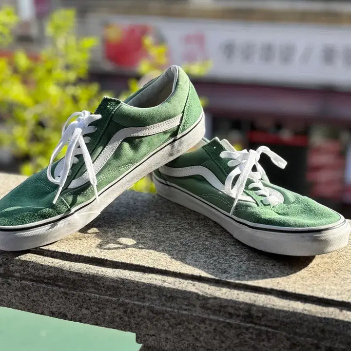 [BUNJANG] Vans Old Skool Green Suede Sneakers / 반스 올드스쿨 그린 스웨이드 285mm