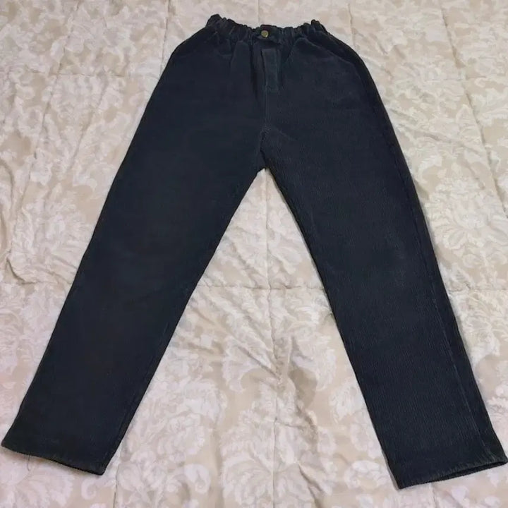 [BUNJANG] Black Corduroy Banding Pants (Size 66-77) / 검정 코듀로이 밴딩 바지 (66~날씬77)