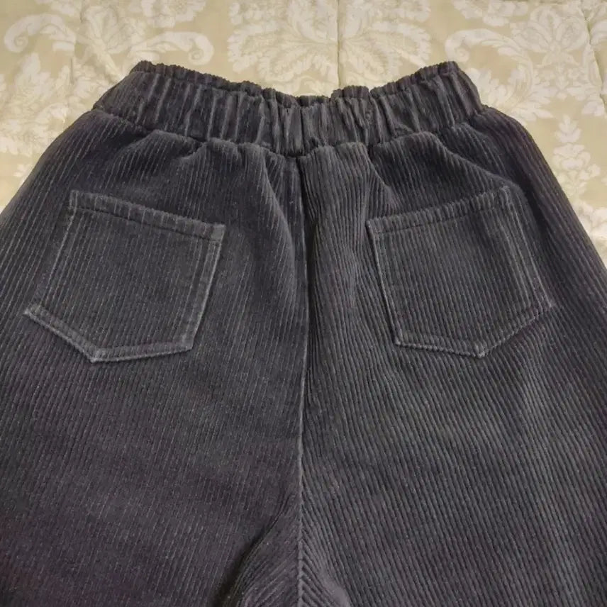 [BUNJANG] Black Corduroy Banding Pants (Size 66-77) / 검정 코듀로이 밴딩 바지 (66~날씬77)
