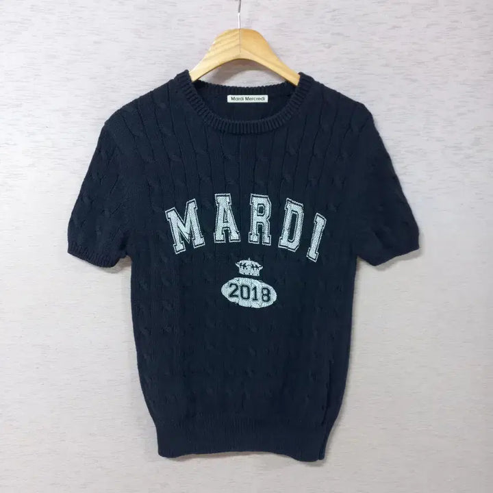 [SOLD OUT] B4-17/마르디메크르디 네이비 프린트 니트티 여성