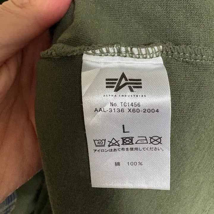 [BUNJANG] Alpha Industries ARMY American Flag Print T-Shirt / 알파인더스트리 ARMY 성조기 프린트 반팔 티셔츠 / 올리브, L