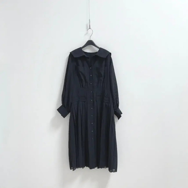 [BUNJANG] Karl Lagerfeld Pleated Chiffon Collar Dress / 칼라거펠트 플리츠 쉬폰 카라 원피스