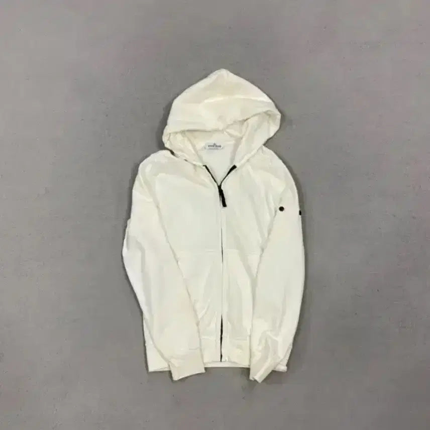 [BUNJANG] Stone Island White Hooded Zip-up / 스톤아일랜드 화이트 후드집업
