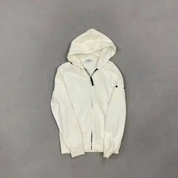 [BUNJANG] Stone Island White Hooded Zip-up / 스톤아일랜드 화이트 후드집업