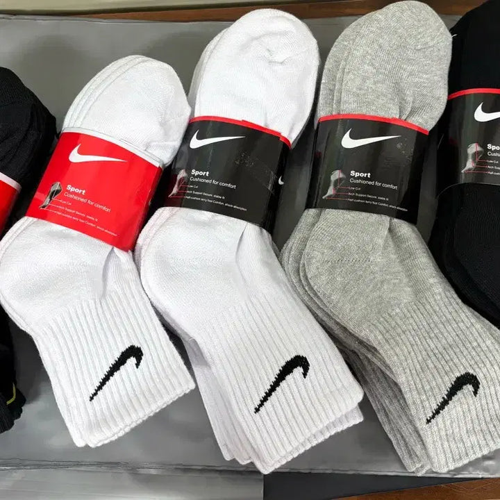 [BUNJANG] Nike Double Layer Crew Socks - 12 Pairs / 나이키 이중 중목 양말 12켤레
