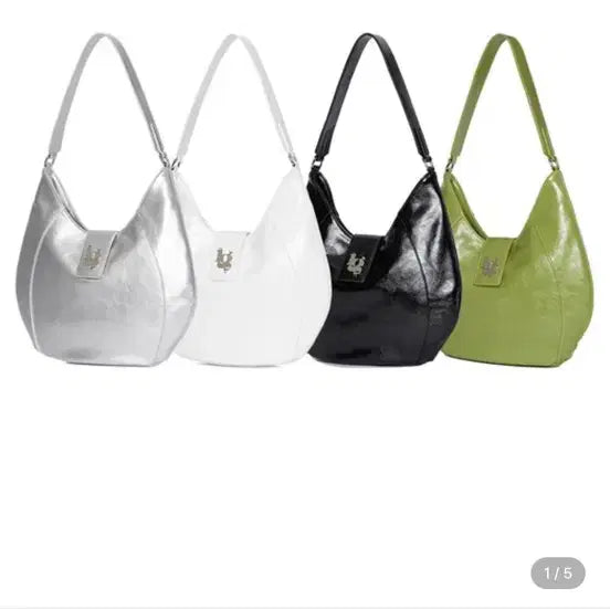 [BUNJANG] Illygo Hobo Bag Silver Shoulder Bag / 일리고 라인 호보백 실버