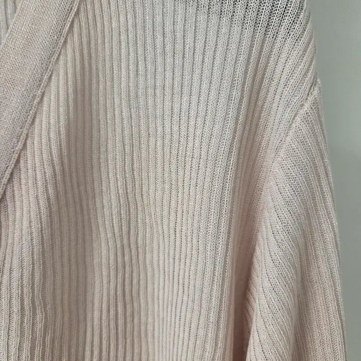 [BUNJANG] Pink V-neck Short Sleeve Knit Cardigan / 핑크색 브이넥 반팔 니트 가디건