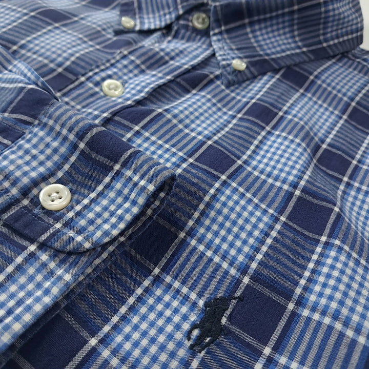 [BUNJANG] Polo Ralph Lauren Blake Classic Check Shirt / CK275 L 폴로 90s 인도판 클래식 체크 로얄네이비 셔츠 남방