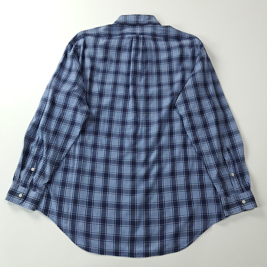 [BUNJANG] Polo Ralph Lauren Blake Classic Check Shirt / CK275 L 폴로 90s 인도판 클래식 체크 로얄네이비 셔츠 남방