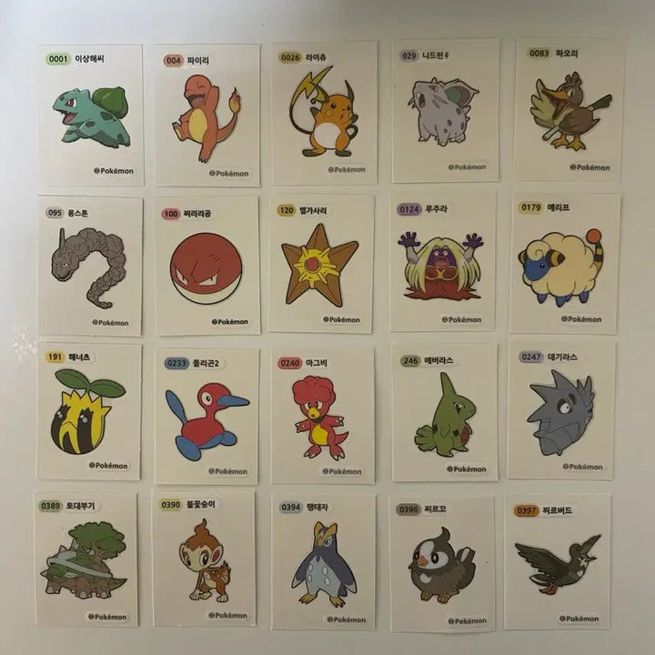 [BUNJANG] Pokemon Tteokbokki Seal 37-Piece Bundle Set / 포켓몬스터 띠부띠부씰 37개 일괄