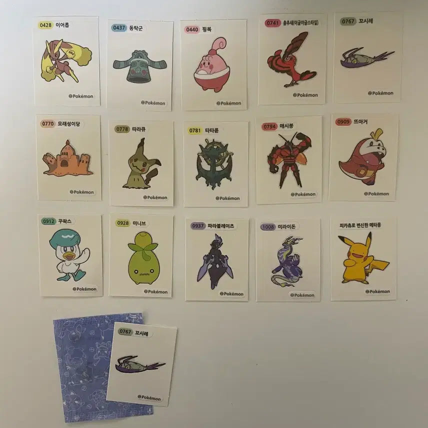 [BUNJANG] Pokemon Tteokbokki Seal 37-Piece Bundle Set / 포켓몬스터 띠부띠부씰 37개 일괄