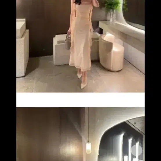 [BUNJANG] Blanc En Noir Pink Peach Dress / 블랑에누아 핑크피치드레스